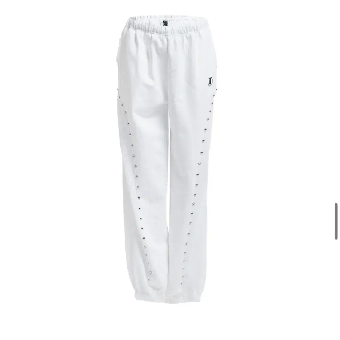 오도어 Grunge stud pants in white