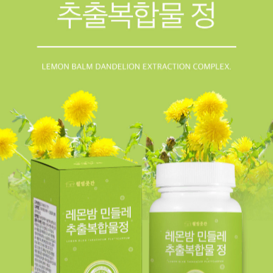 웰빙곳간 레몬밤 민들레 추출복합물 600mg X 120정