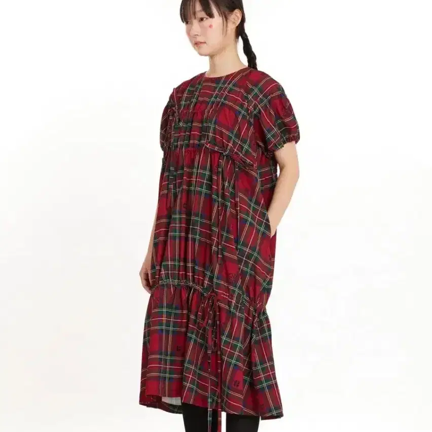 복복 CHECK CHECK GONGJU DRESS (RED)