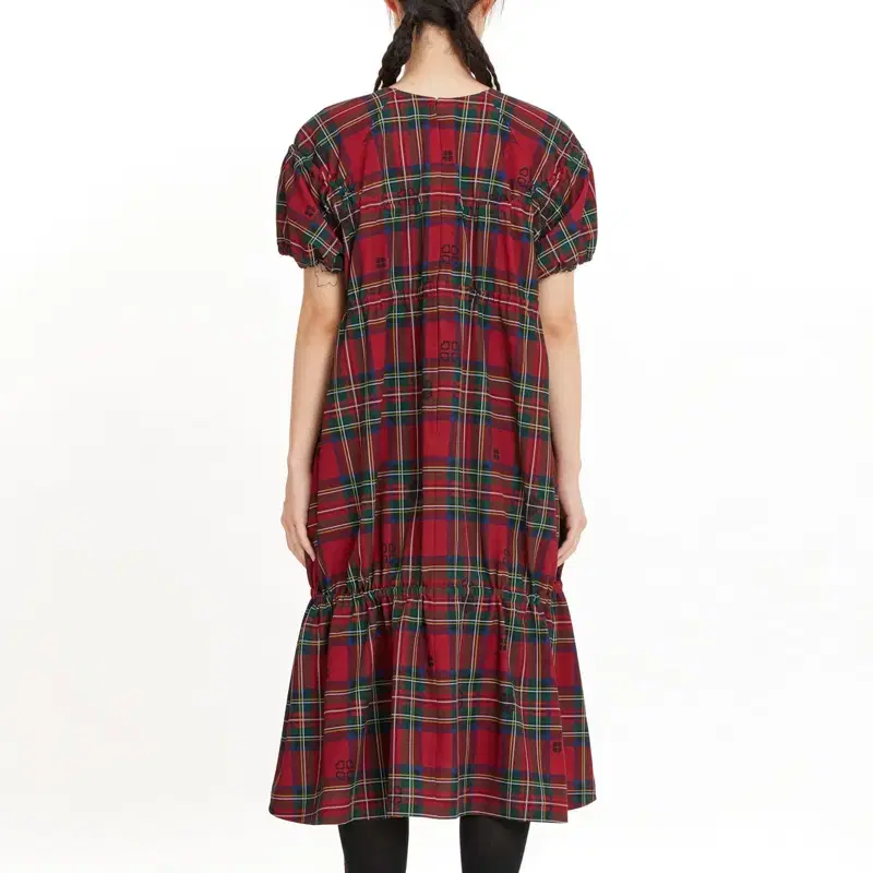 복복 CHECK CHECK GONGJU DRESS (RED)