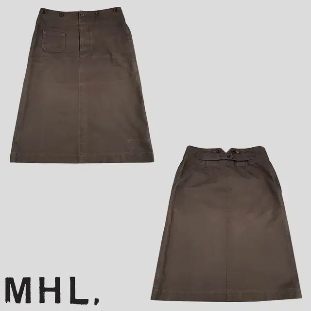 MHL 마가렛호웰 피그먼트 브라운 신치백 코튼100 헤비코튼 아메카지 서