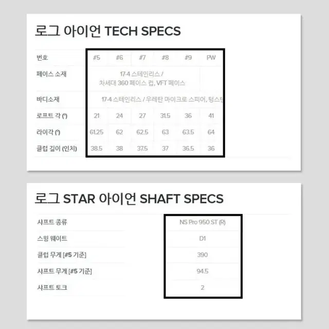 캘러웨이 로그 ROGUE 6아이언5P 경량스틸 950R 직수입정품