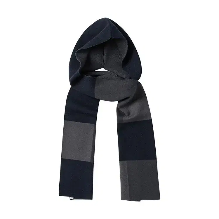 폴리테루 jaquard hooded muffler - navy