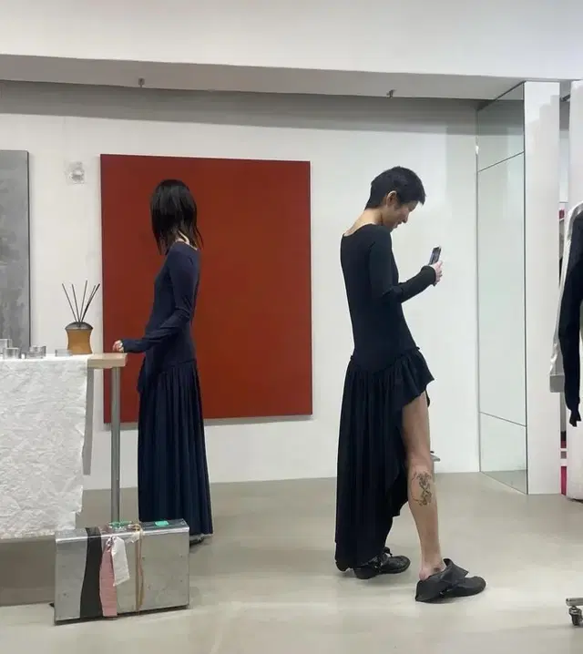 키야기 chiyagi 란 드레스 ran dress 네이비 navy