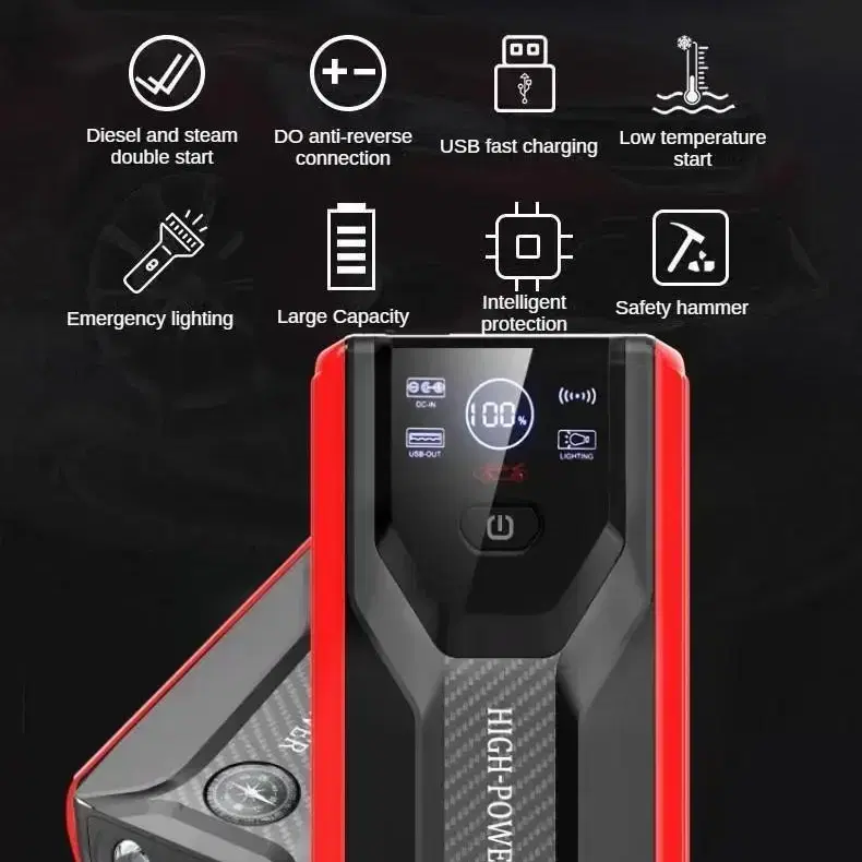 새제품 EAFC 차량용 비상 점프 스타터 고용량 28,000mah