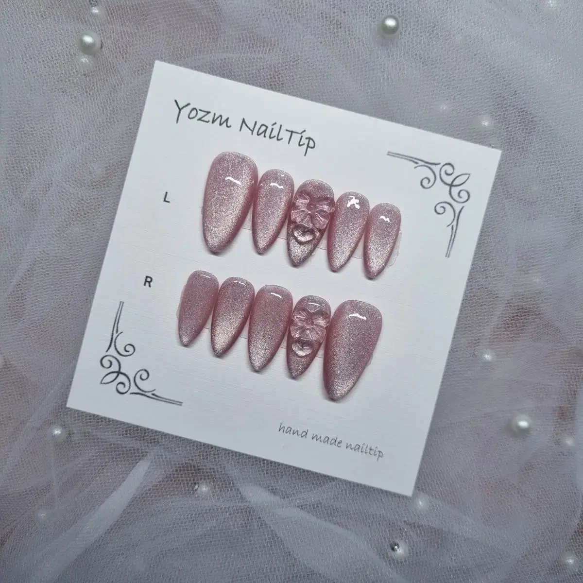 Yozm NailTip 핑크리본마그넷