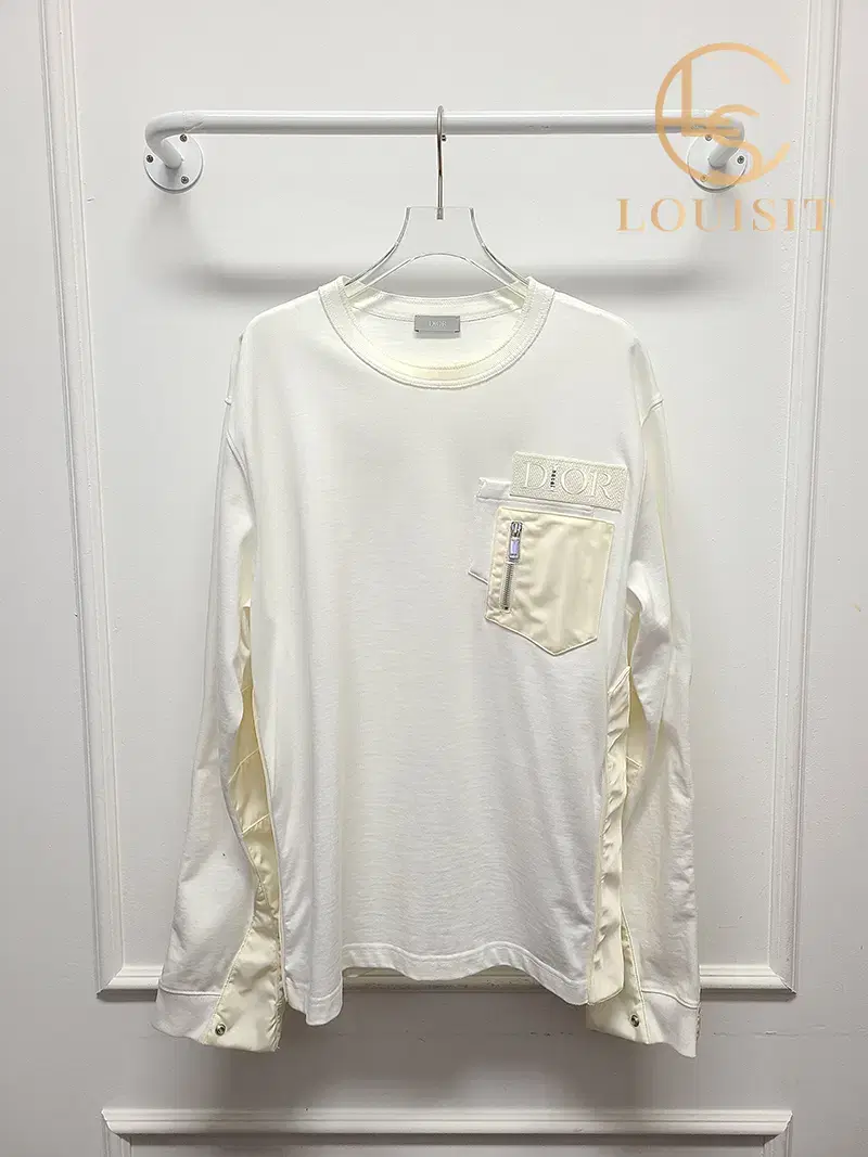 [M] Dior X Sakai Embroidered Logo White Long Sleeve