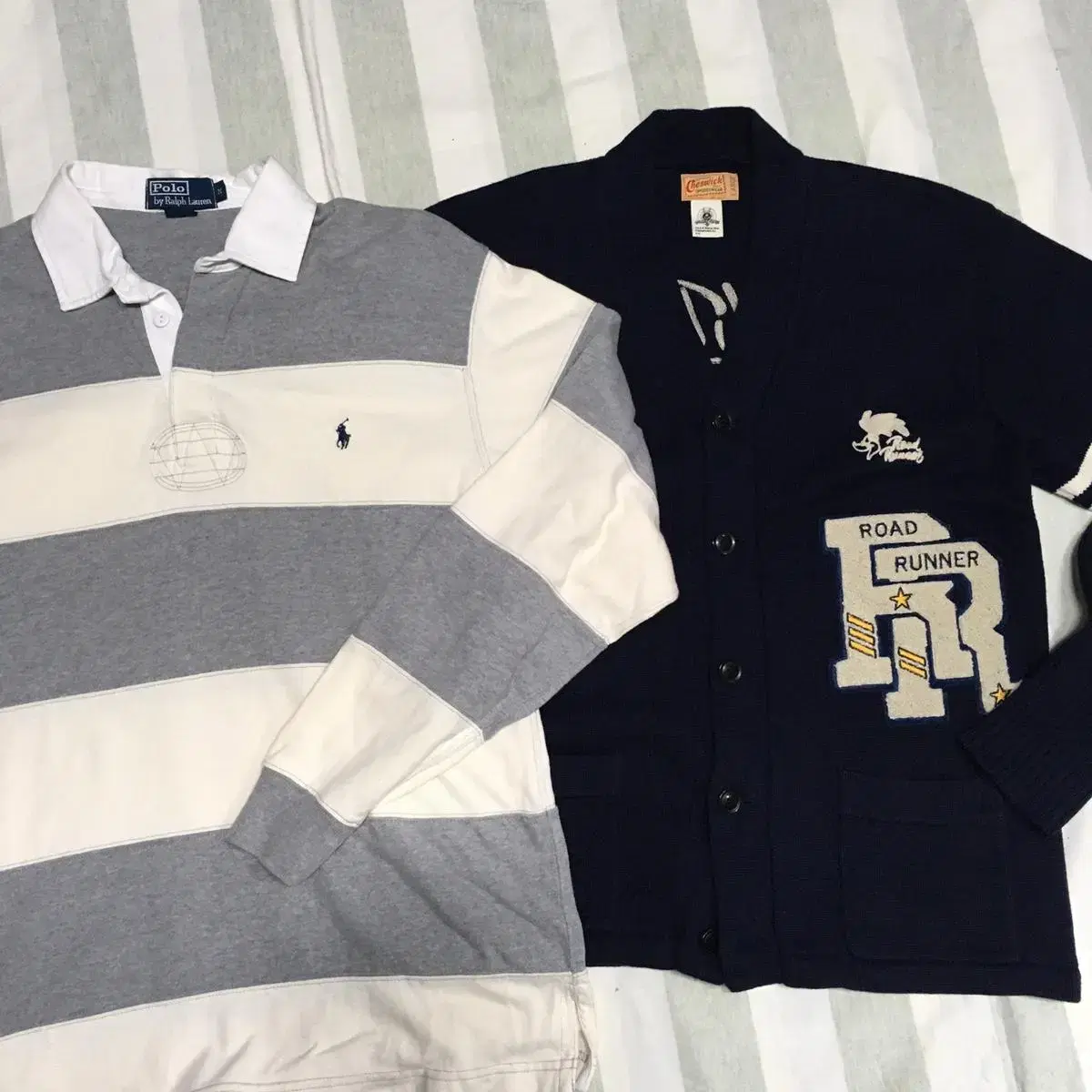 Old Polo Shirt M + Cheswick Cardigan L