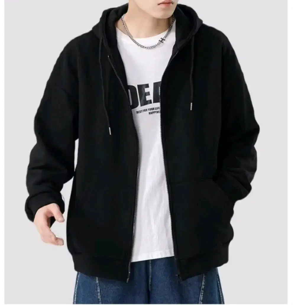 Unisex large hoodie zip-up sizes 95-120