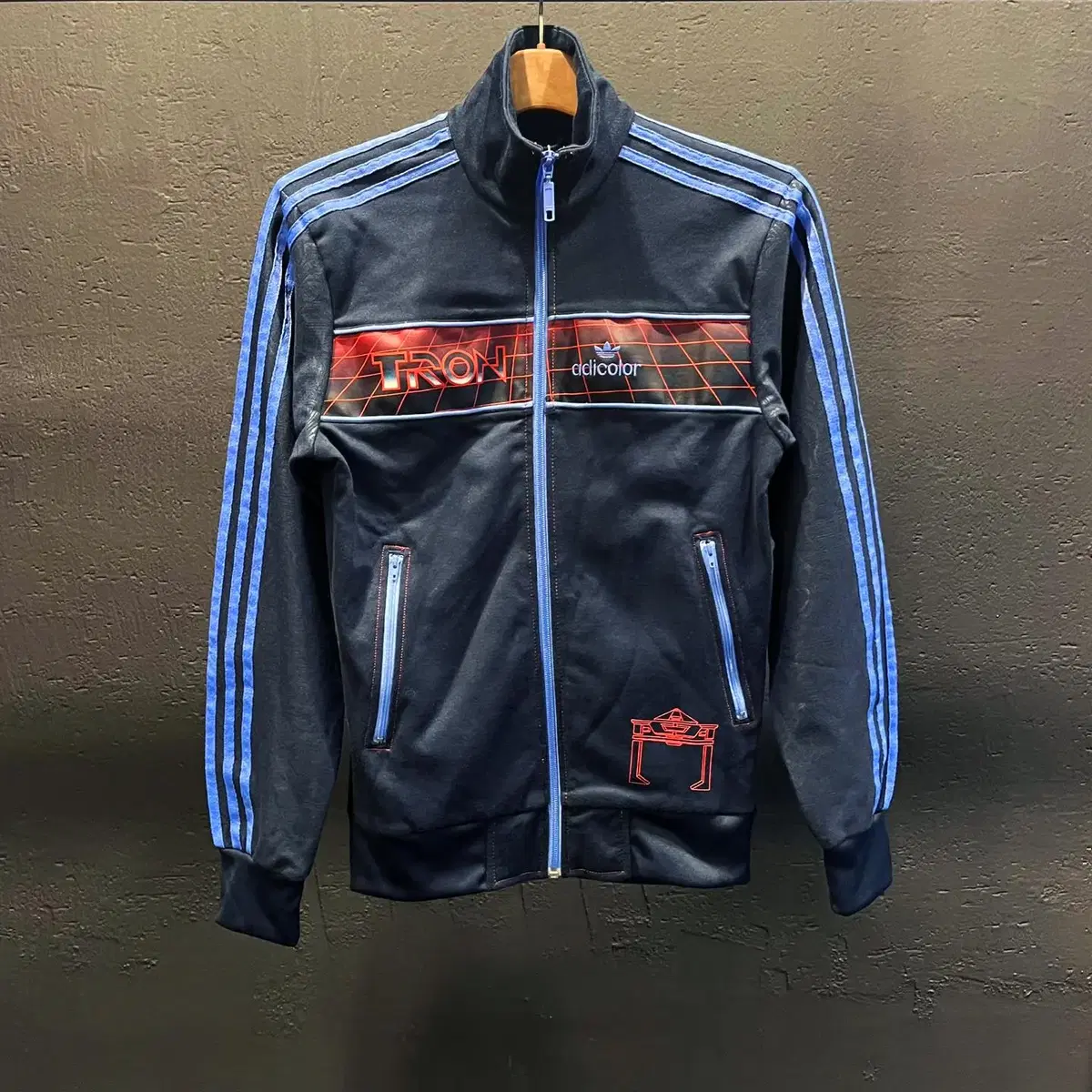 Adidas limited edition Adidas Disney Tron BL4 Navy Three Stripe Track Top Jersey