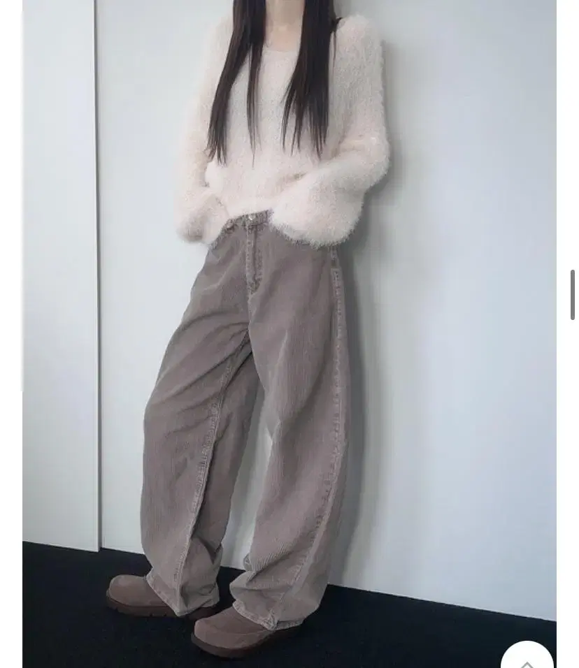 Corduroy wide pants