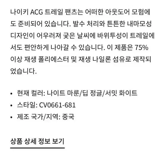 나이키 ACG 트레일 팬츠