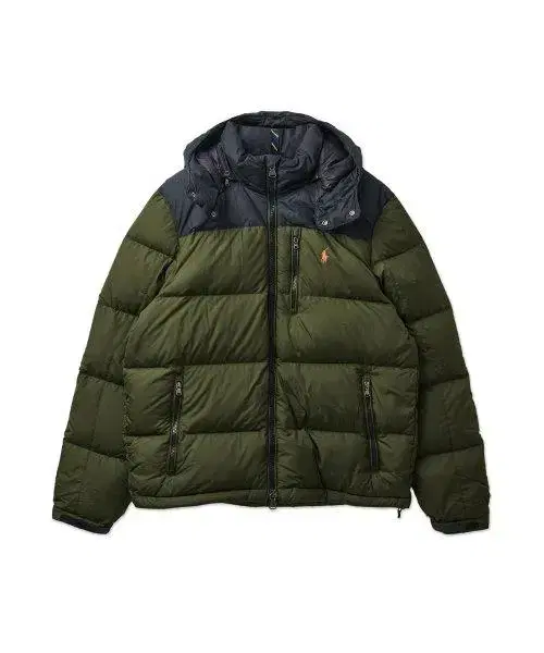 Brand new Polo colorblocked down jacket olive green khaki size S for sale