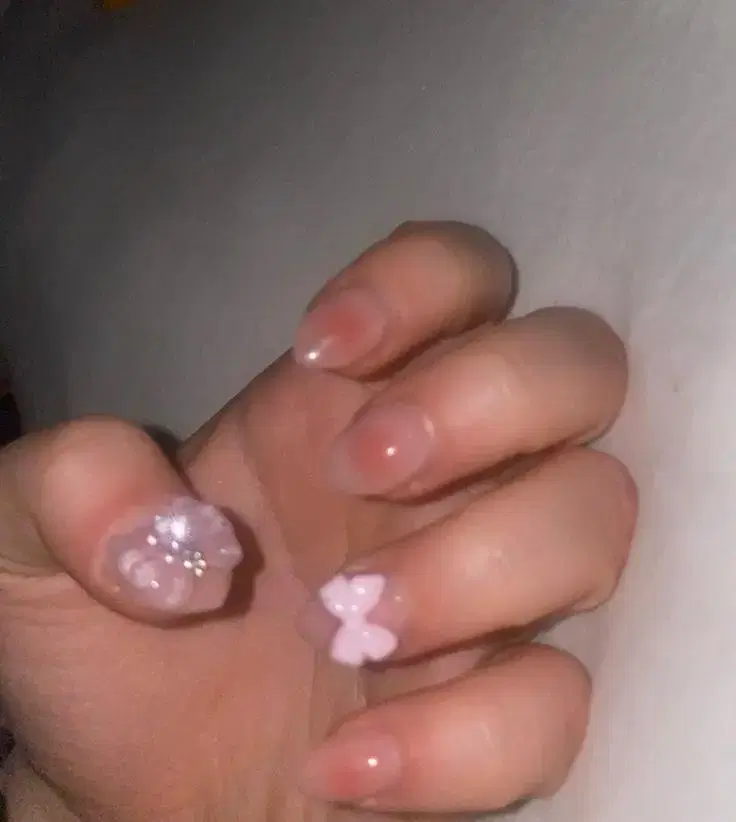 Pink Ribbon Cheek Nail Tip