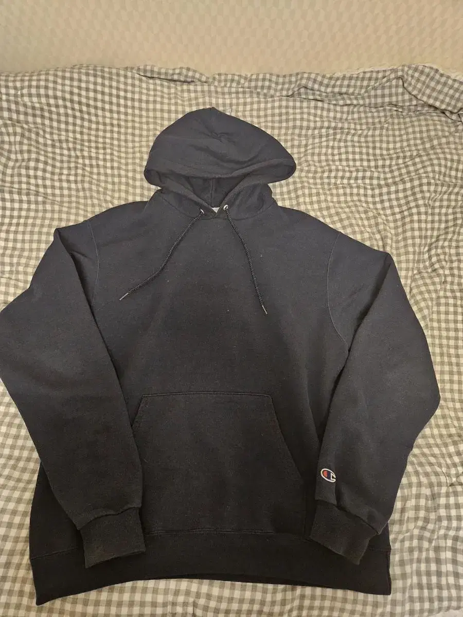 champion hoodie size l navy