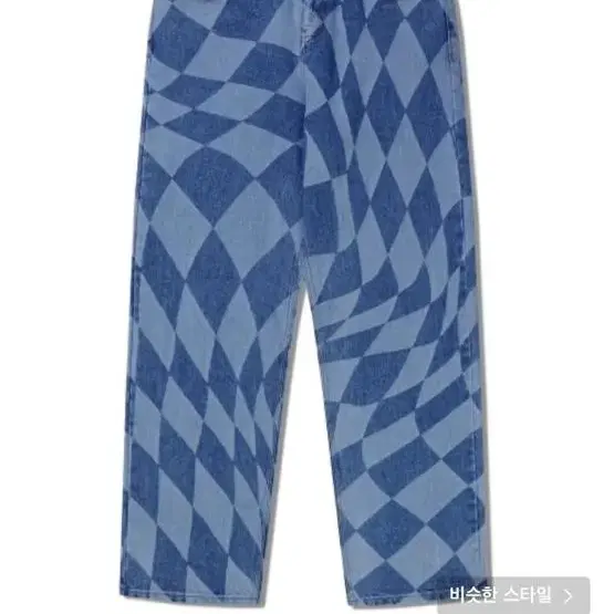 노매뉴얼 D.T CHECKERBOARD DENIM PANTS - WASH