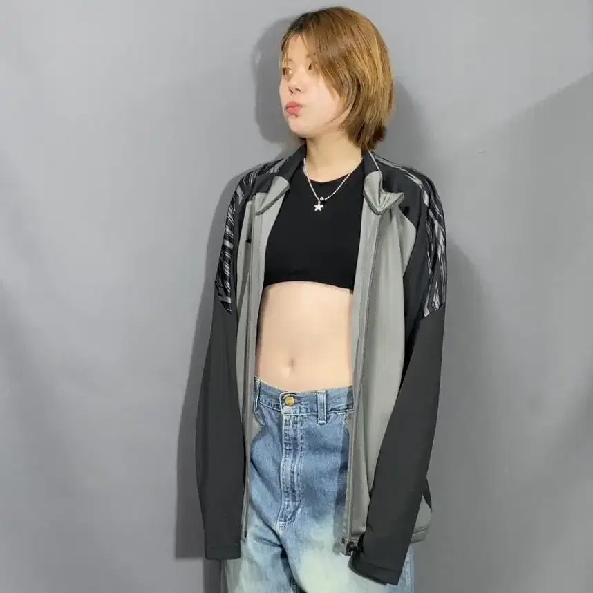 미즈노 그레이 블랙 문양 져지 XL