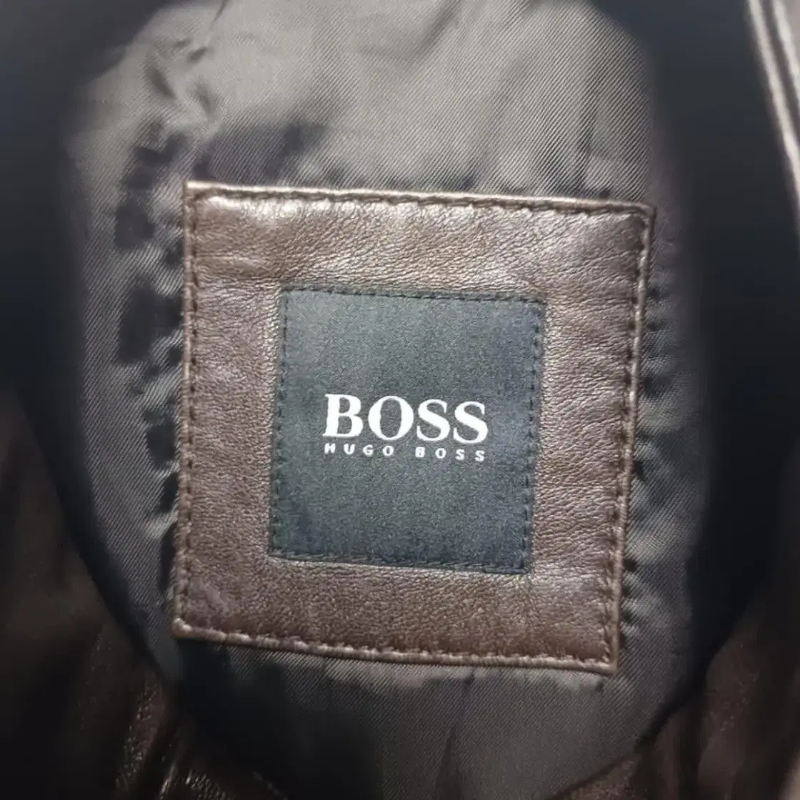 Hugo Boss 보스 양가죽 브라운 레더 재킷