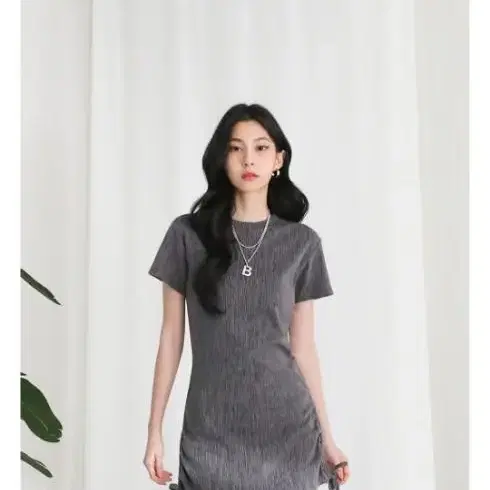 무신사 어반드레스 Rancy Rain Mini Dress GREY사이즈1