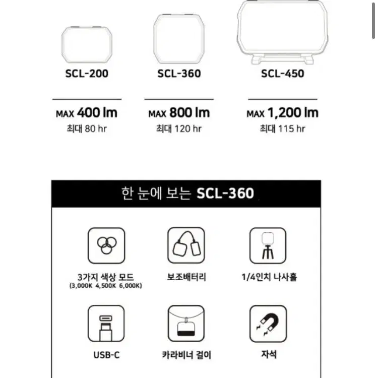 쏠라젠 루나룩스 LED 캠핑랜턴 SCL-360