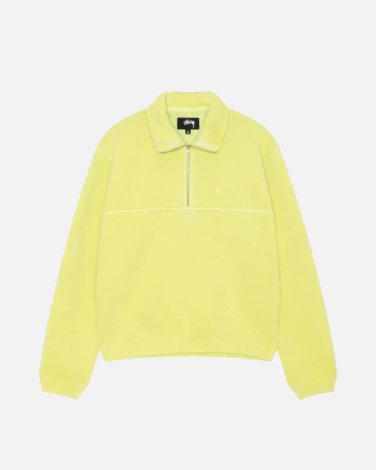 [New] Stussy Half Zip Up Mock Neck Sweatshirt Lime Color