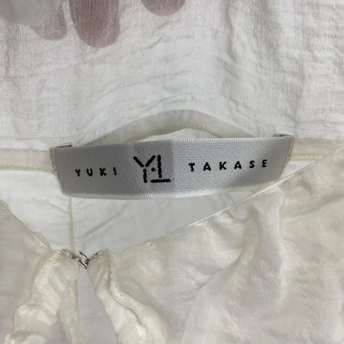 빈티지 YUKI TAKASE 시스루 링클 실크 블라우스