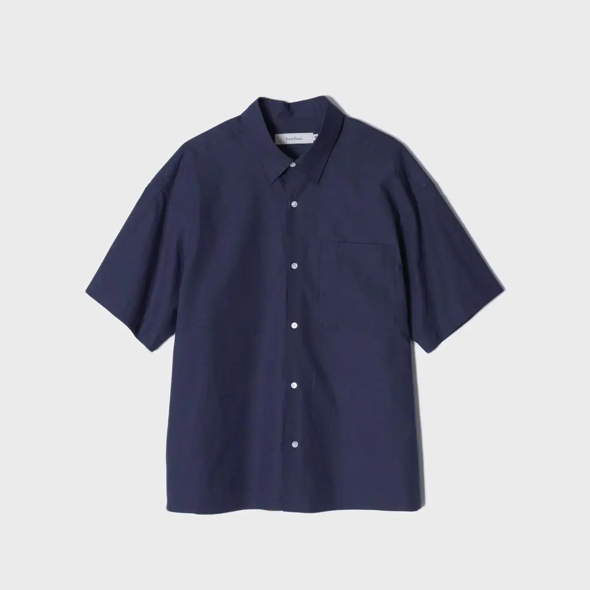 First Floor Short Sleeve Shirt 46 Ink Navy, Light Gray