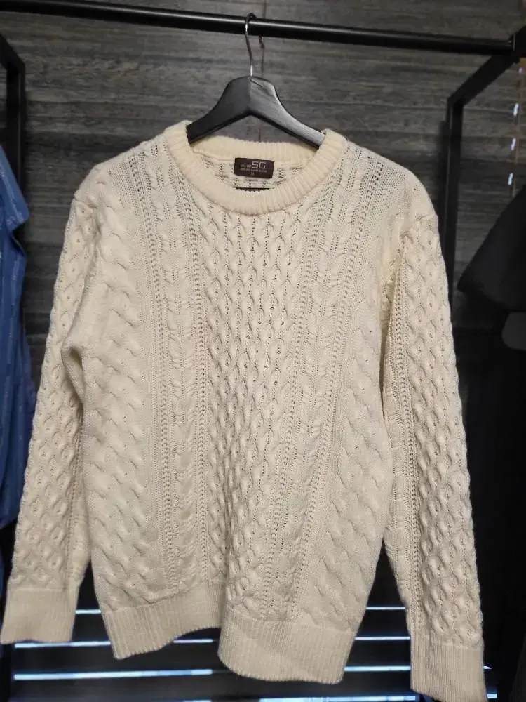 Fisherman sweater aran cable knit M for sale (new)