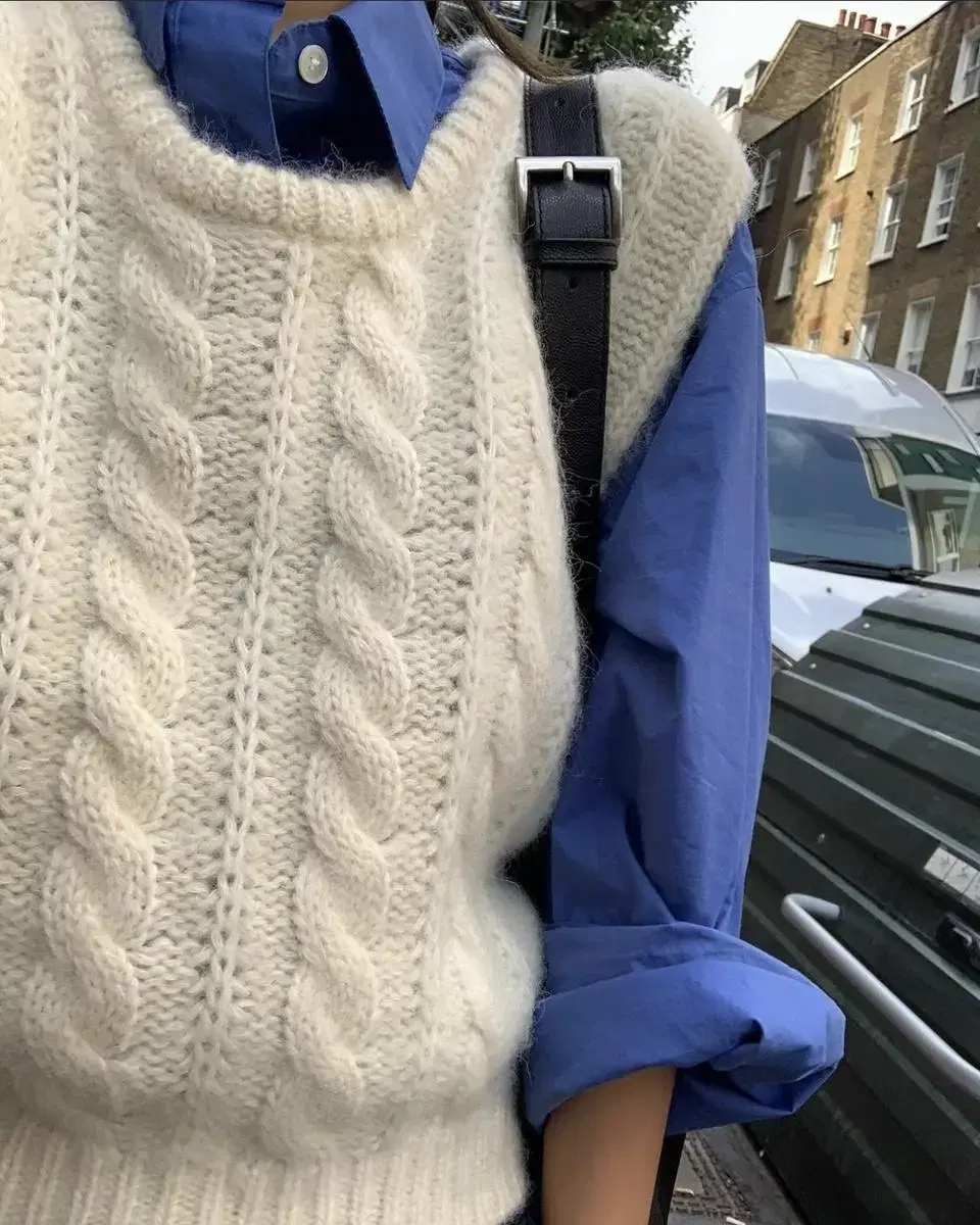 The Barnett Poppo Cable Knit Vest