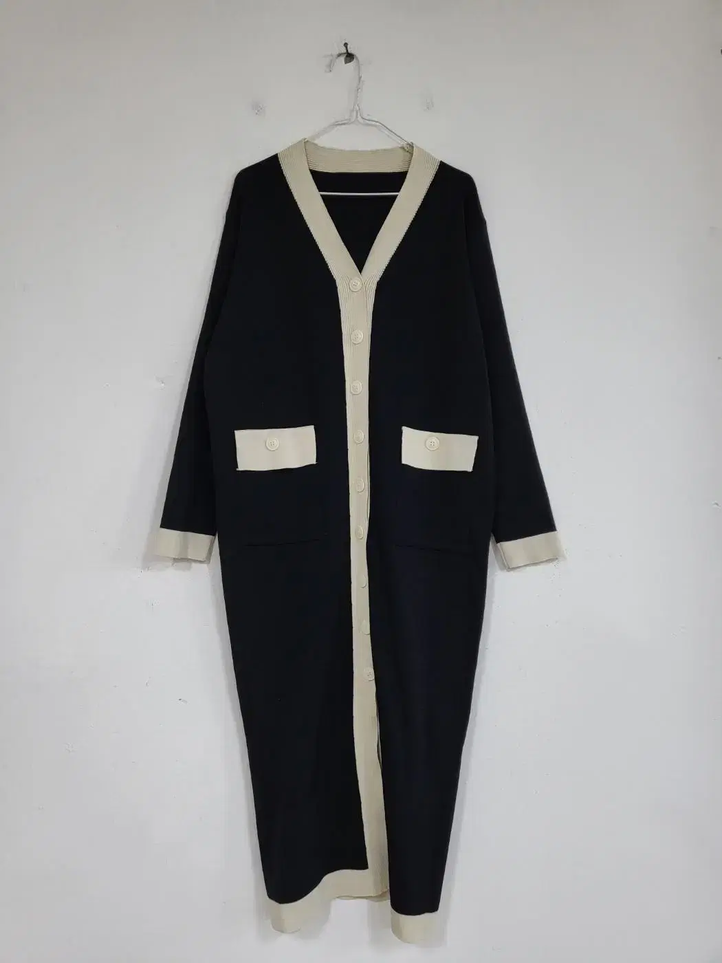 Women's Black Pocket Knit Long ONEPIECE 77