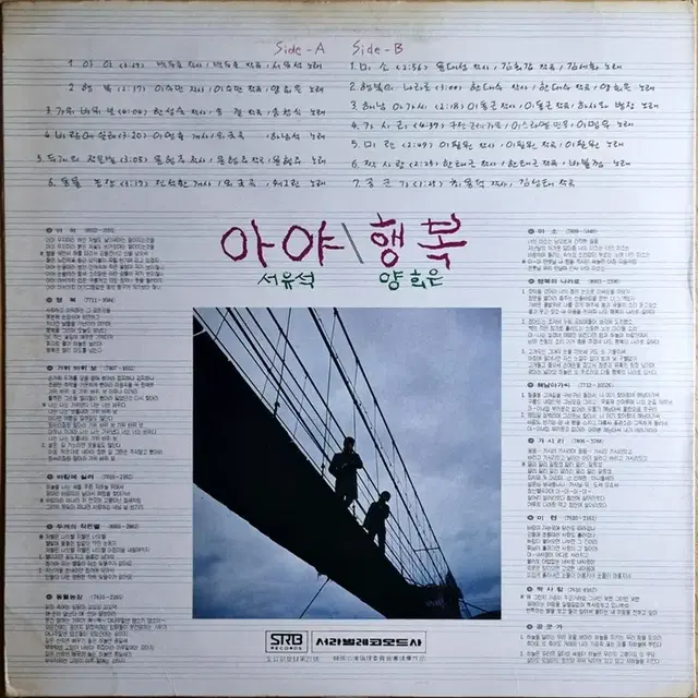 서유석 아야, 양희은 행복, 쉐그린 바블껌 김세화 LP 1981년 초반