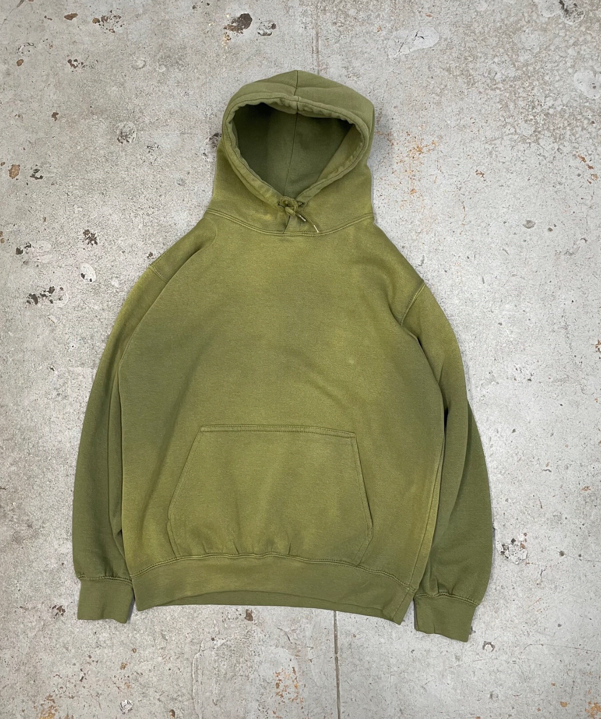 sunfaded hoodie olive green (XL)