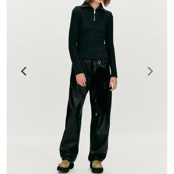 OPEN YY FAUX LEATHER TRACK PANTS