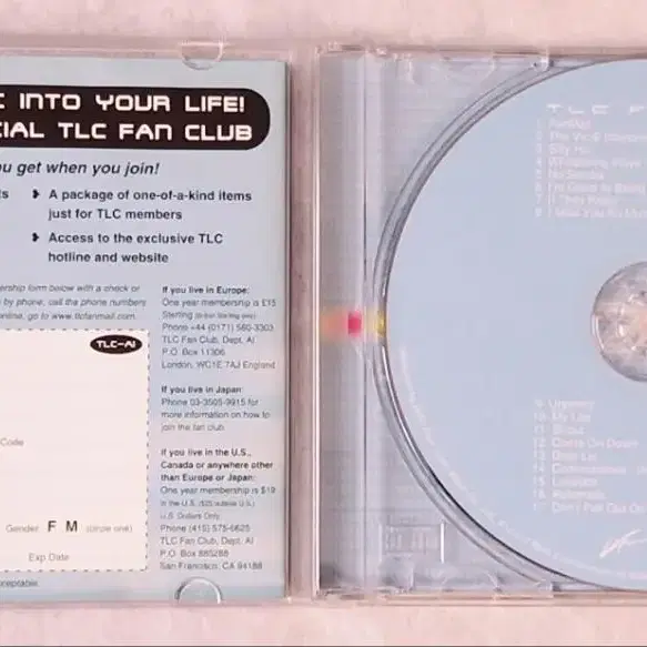 TLC 3집 "FANMAIL" CD (99년)