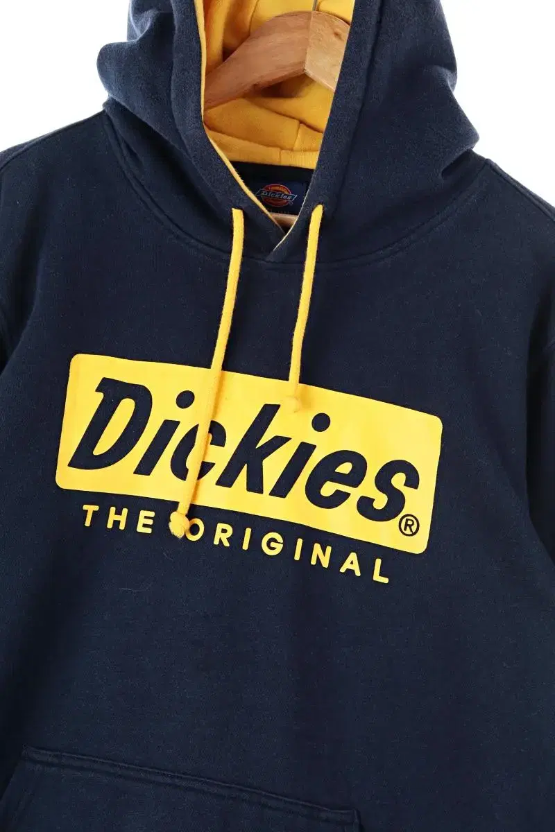 (L) Dickies Hoodie Navy Brushed Old School-AE59