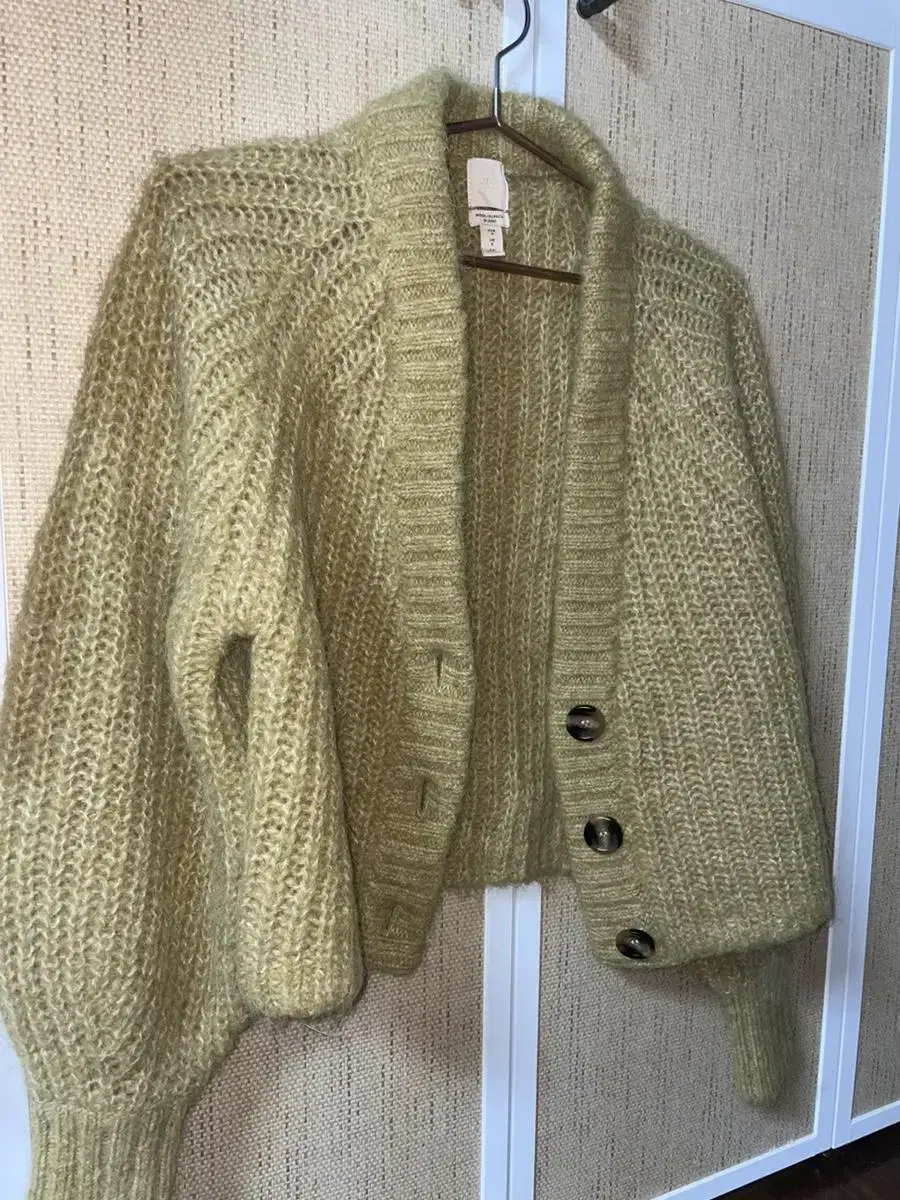 H&M Mustard-colored knit cardigan (wool/alpaca)