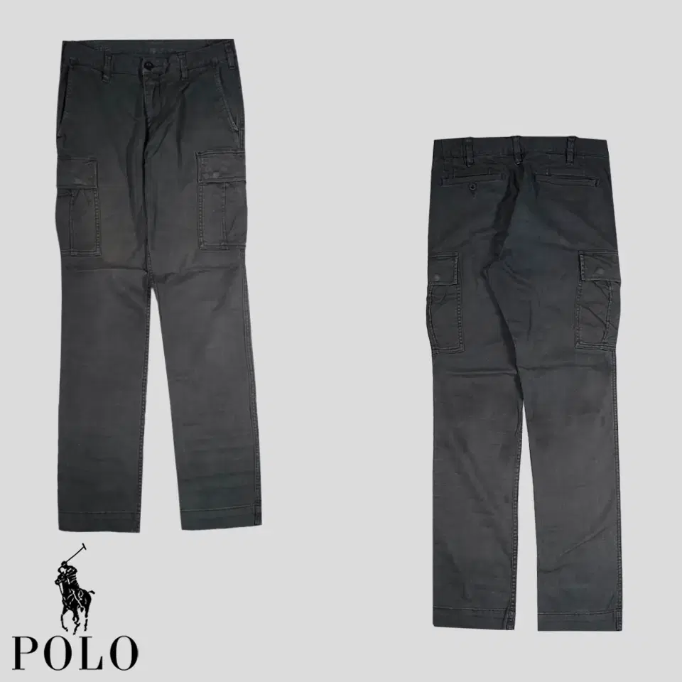 Polo Ralph Lauren Dark Grey Side Pockets Slim Fit Cargo Pants 30