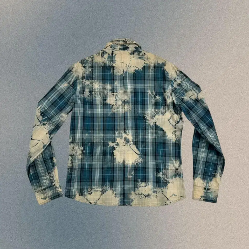 vintage blue bleached tartan check shirt