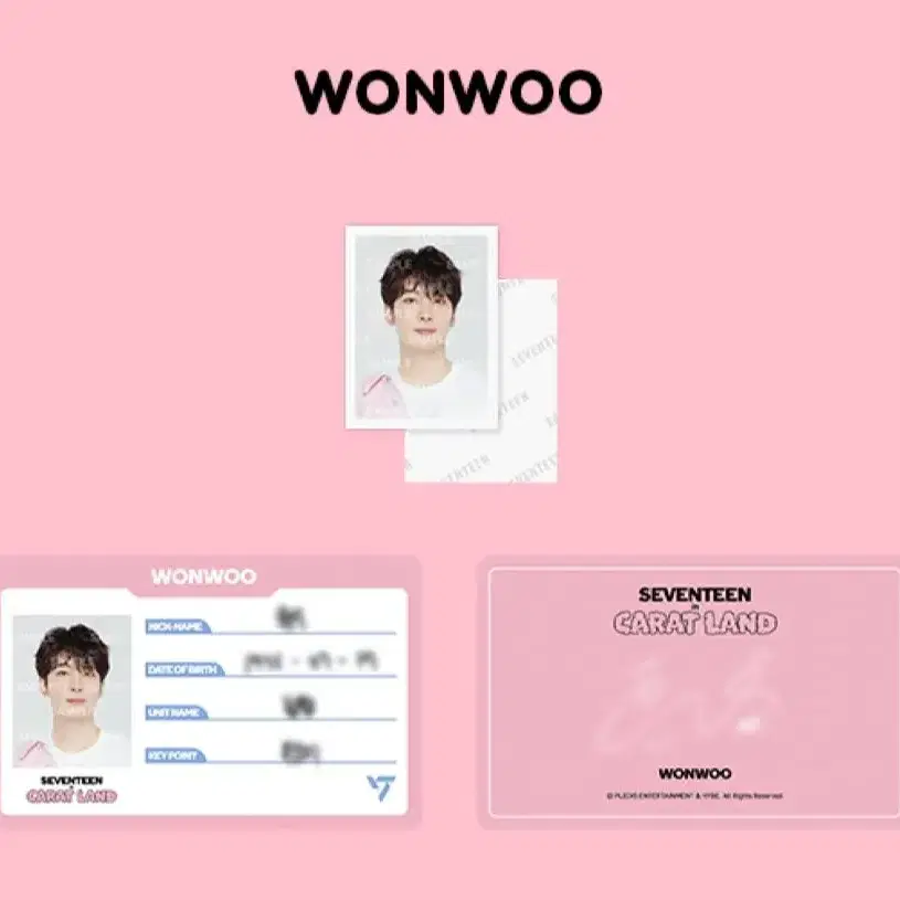 세븐틴 원우 2023 CARATLAND ID Card Holder Set