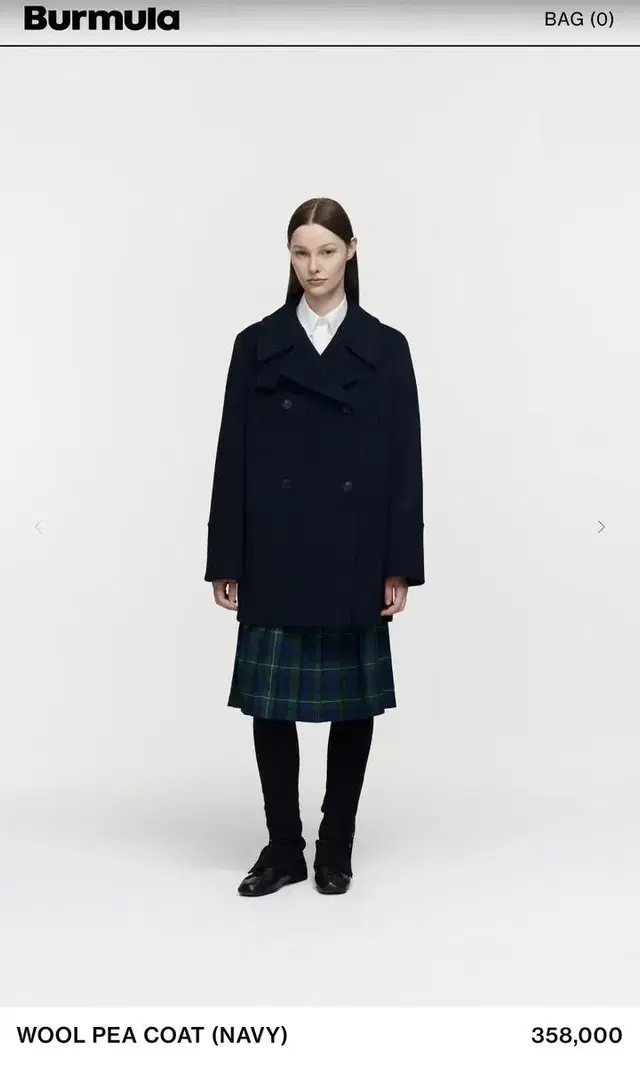 버뮬라 burmula WOOL PEA COAT (NAVY)