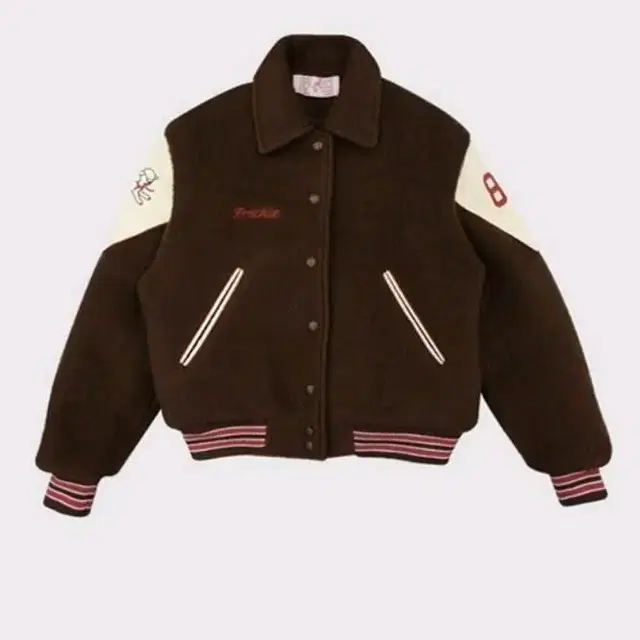 프레클 바시티 boucle varsity jacket in brown