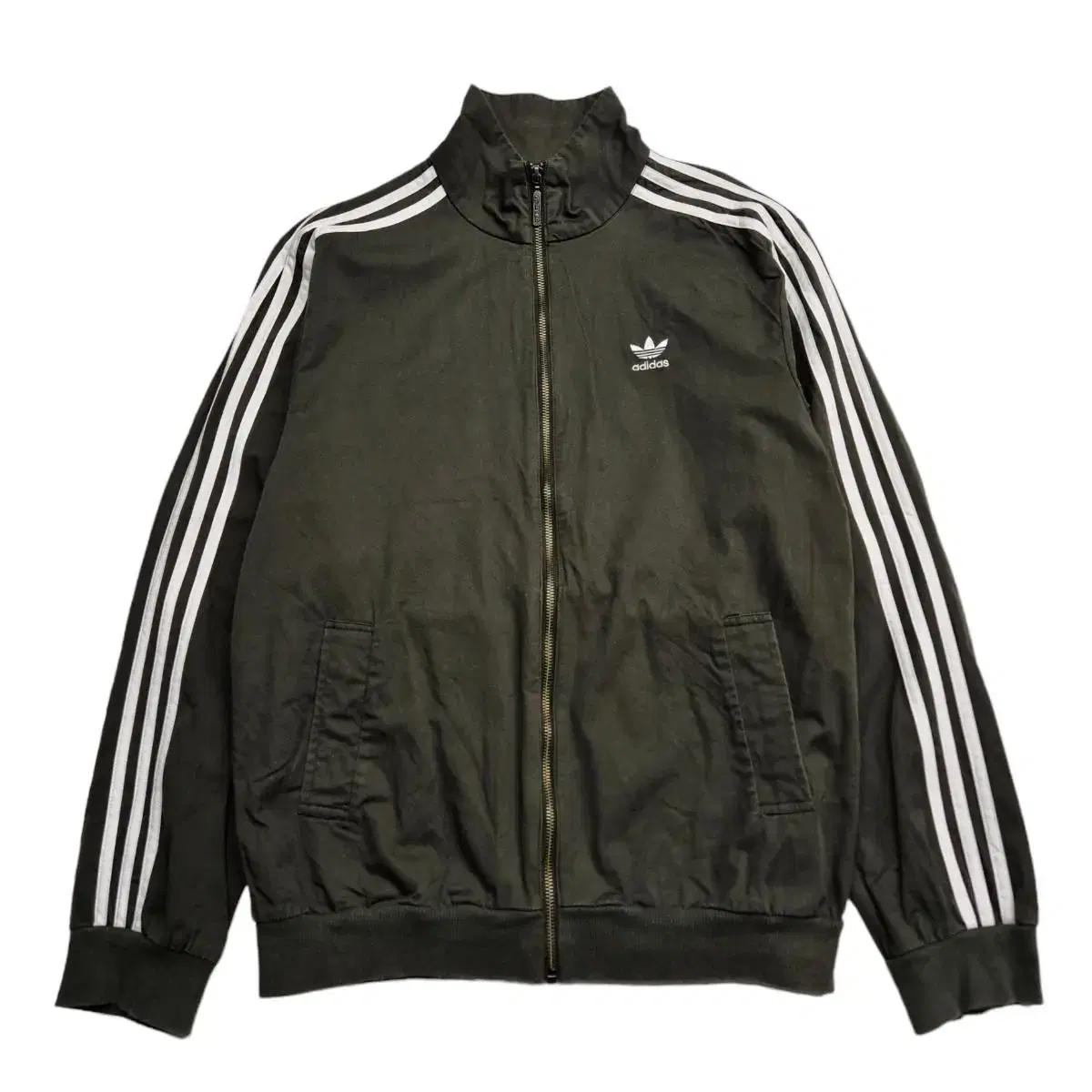 L) Adidas Cotton Woven Trektop Jacket Khaki