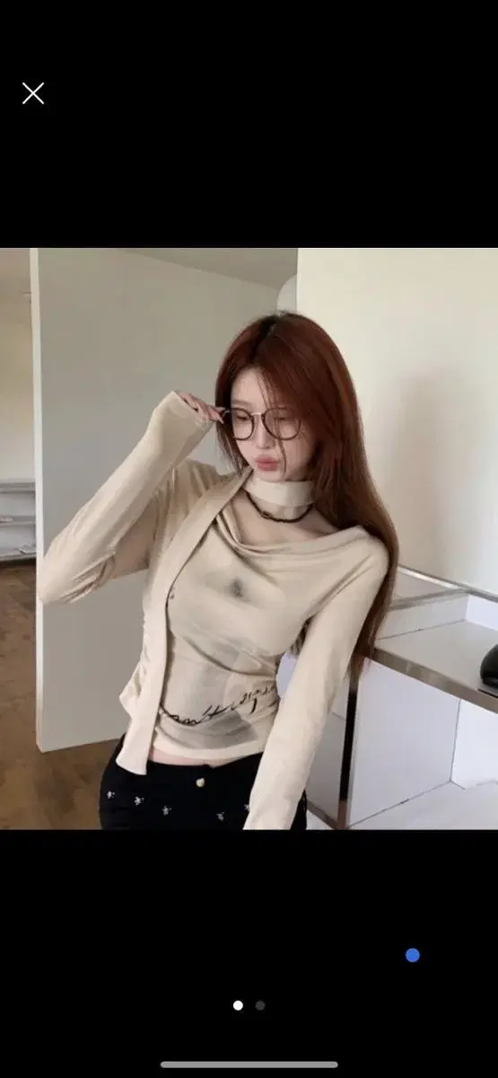 Scarf Open-shoulder T-shirt (fitting only)