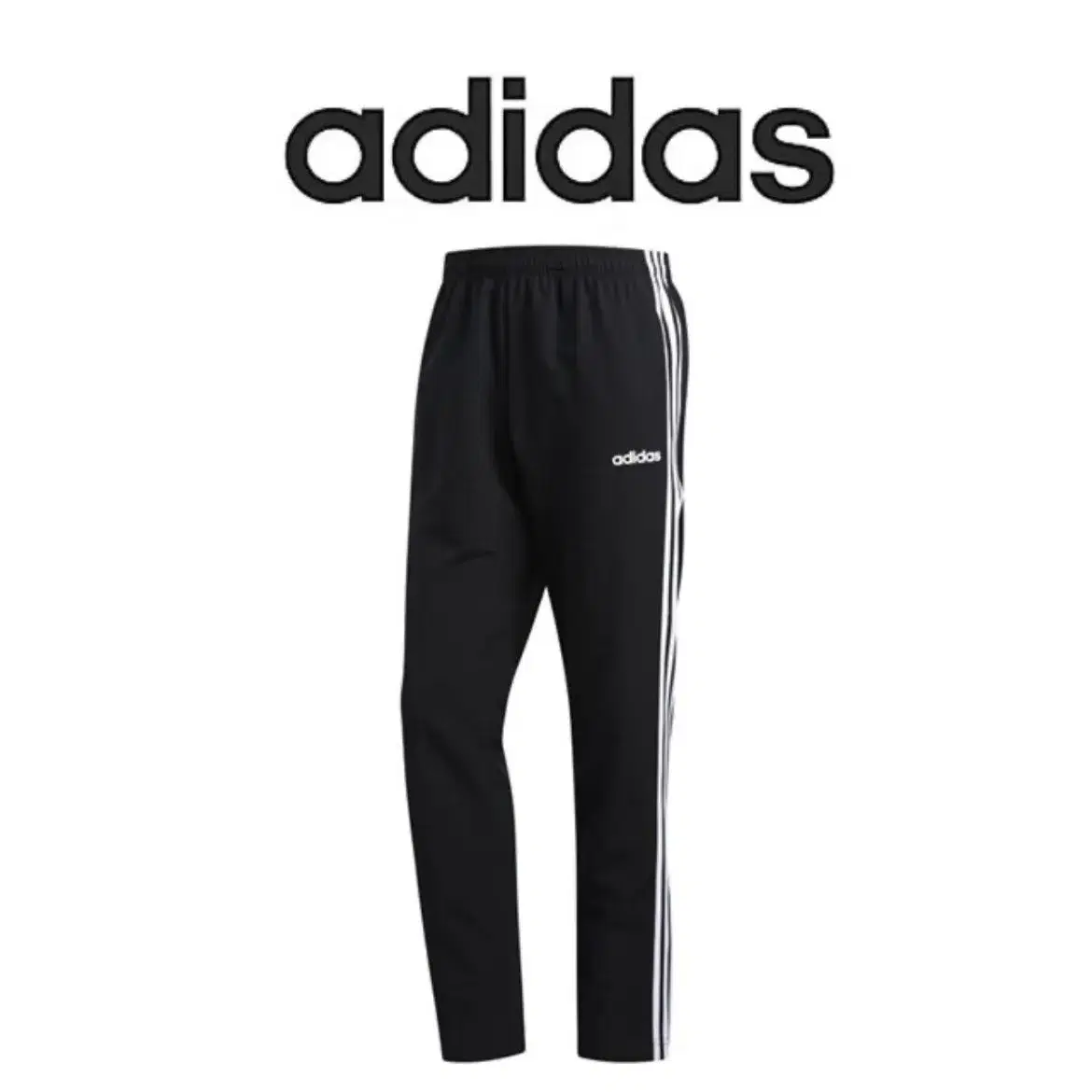 [ M ] adidas 아디다스 검/흰 레터링 면 트레이닝 팬츠