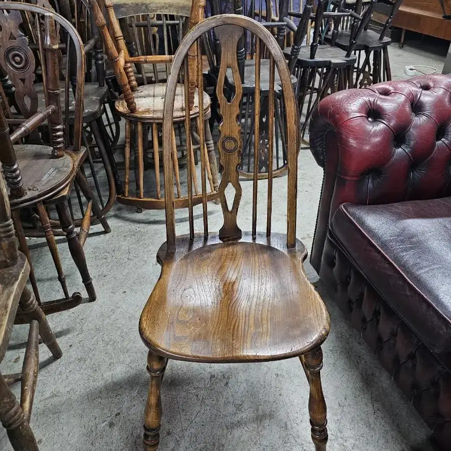 영국 엔틱 의자; stickback dining chair