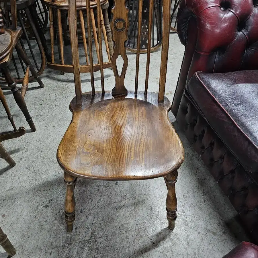 영국 엔틱 의자; stickback dining chair