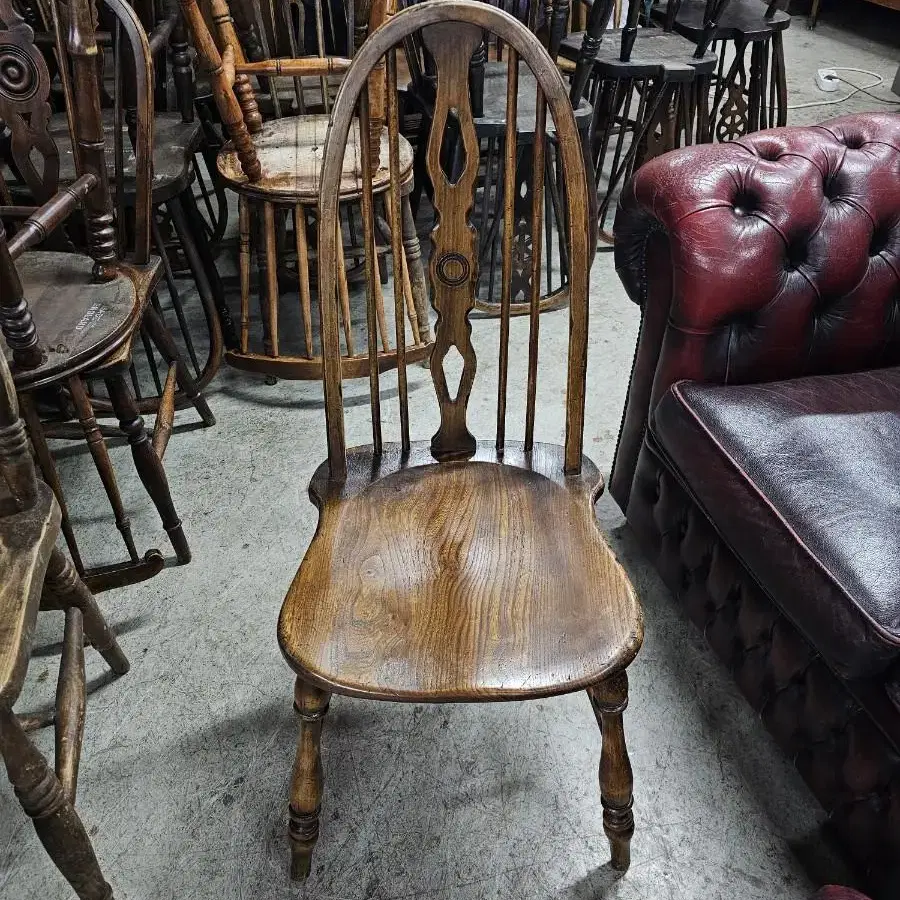 영국 엔틱 의자; stickback dining chair