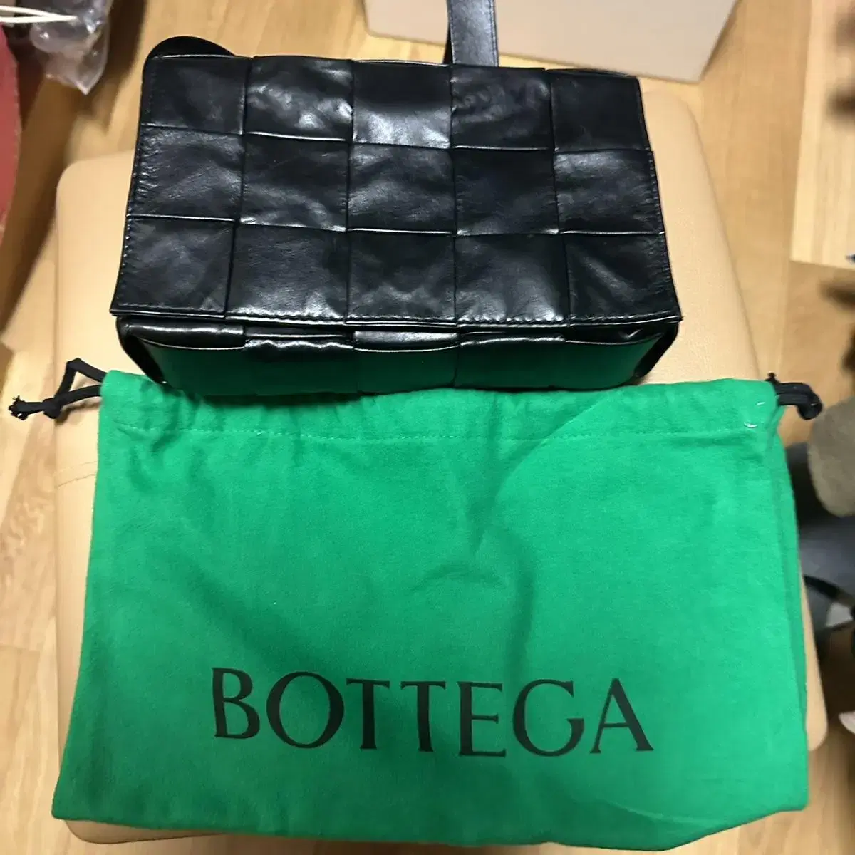 보테가 Bottega veneta leather cassette blac