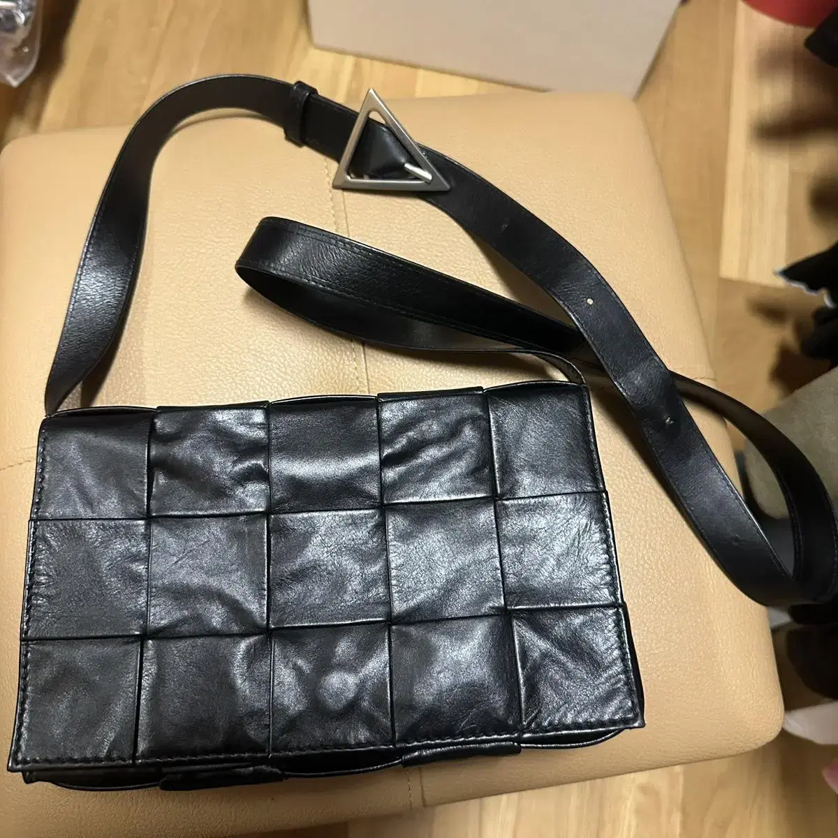 보테가 Bottega veneta leather cassette blac