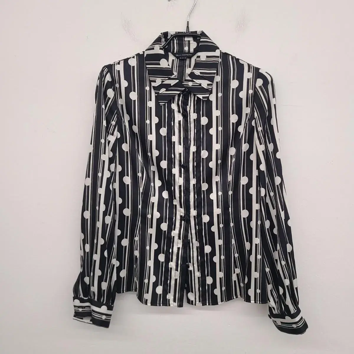 [Women's 55 size] Bloo Angere striped polka dot blouse for sale.